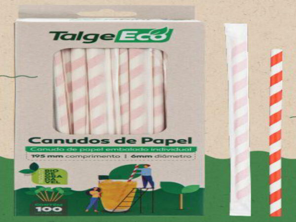 CANUDO BIODEGRADAVEL PAPEL LISTRAS 100UN